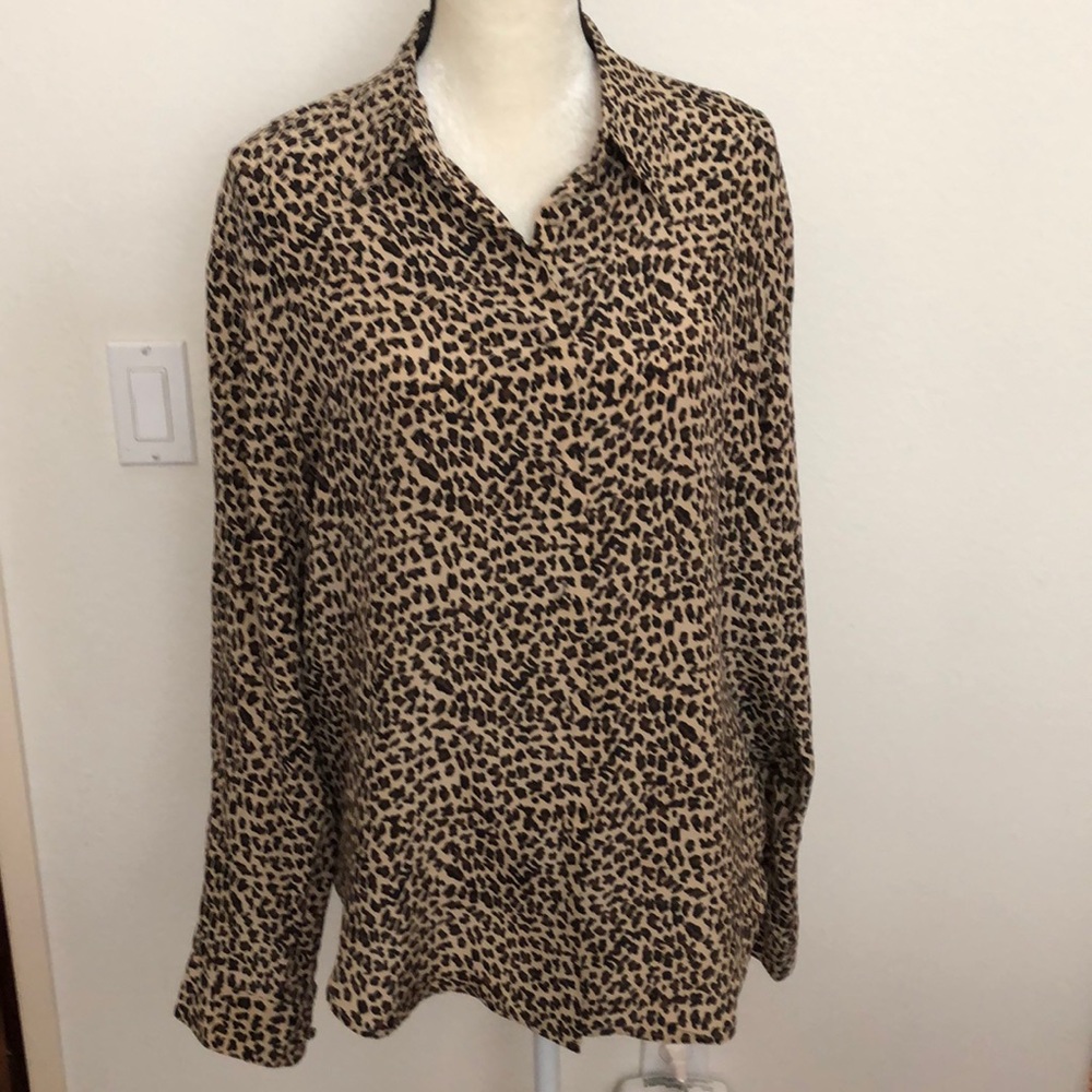 Silk Animal Print Blouse